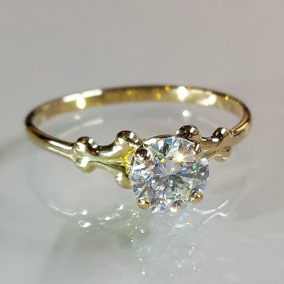 14K 0.75cttw Diamond Solitare Ring Sz7 - Picture 1 of 8